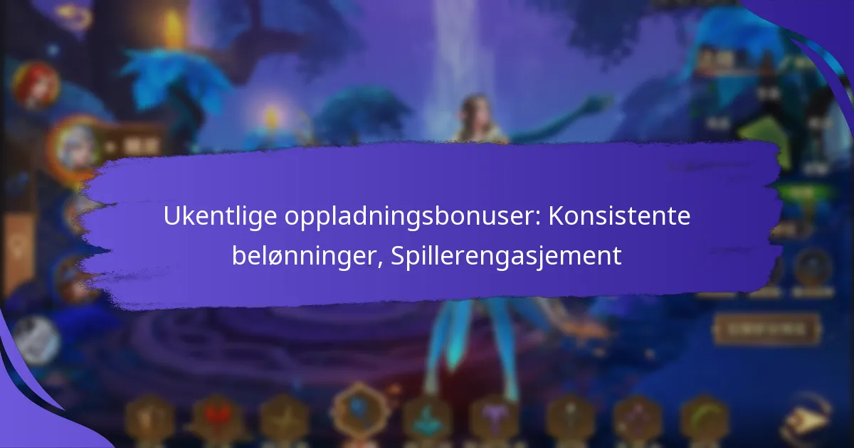 Ukentlige oppladningsbonuser: Konsistente belønninger, Spillerengasjement